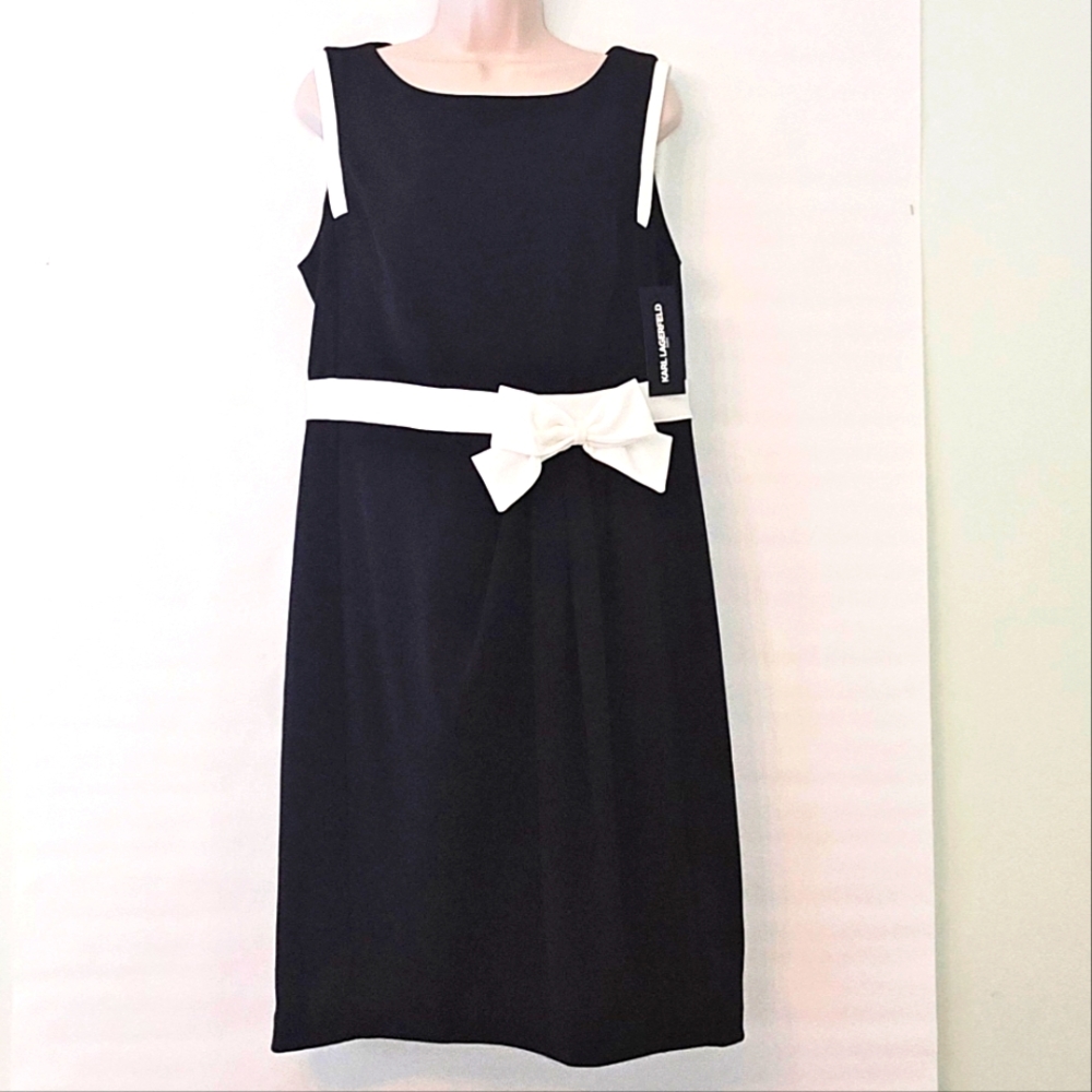 NWT Karl Lagerfeld Paris Dress Size 12 Black & White